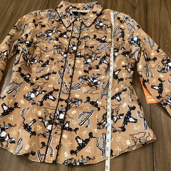 Wrangler X Leon Bridges Western cotton Shirt In Brown white cactus Horse L NWT - Picture 6 of 10